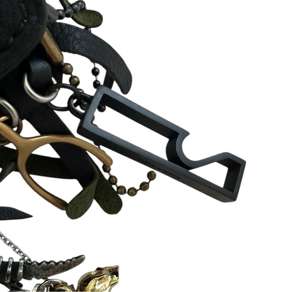 Coach Elvis Charm Bag Black & Silver - Picture 15 of 16